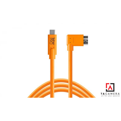 Dây TetherPro USB-C To 3.0 Micro-B Right Angle -  Màu Cam - Dài 4,6m