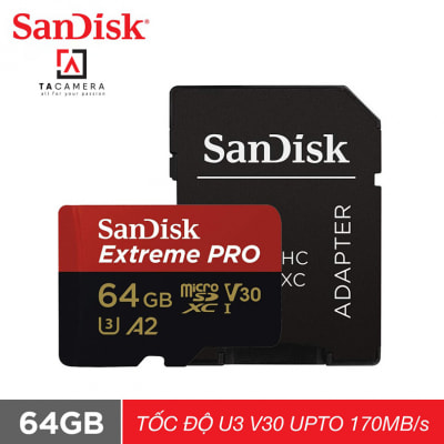 Thẻ Nhớ MicroSDXC TF SanDisk Extreme Pro V30 A2 64GB 200MB/s