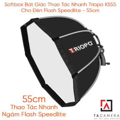 Softbox Bát Giác Thao Tác Nhanh Triopo KS2-55 Cho Đèn Flash Speedlite - 55cm