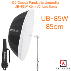 Dù Godox Parabolic Umbrella UB-85W White Kèm Vải Lọc Sáng - 85cm