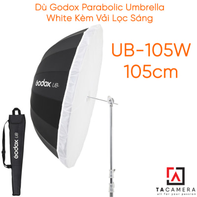 Dù Godox Parabolic Umbrella UB-105W White Kèm Vải Lọc Sáng - 105cm