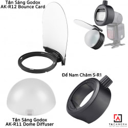 Combo Tản Sáng Godox AK-R12 Bounce Card + AK-R11 Dome Diffuser + Đế Nam Châm S-R1