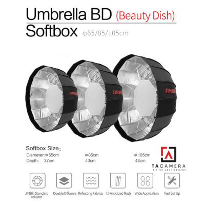 Softbox dù Beauty Dish Jinbei 85cm