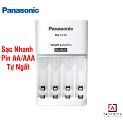 Sạc Nhanh Panasonic BQ-CC16 Chính Hãng, Sạc Pin AA, AAA Đầy Pin Tự Ngắt