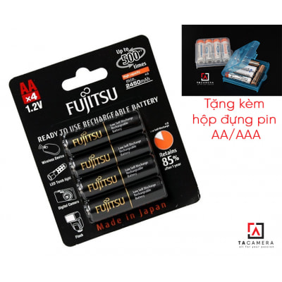 Bộ 4 Pin AA Fujitsu 2450mAh - Pin Đen
