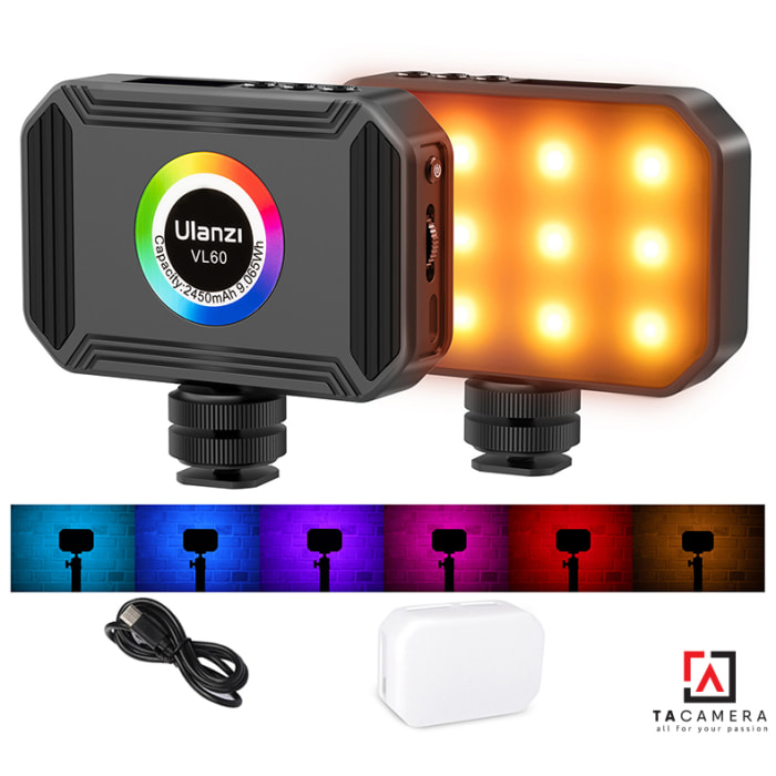 TA Camera: Đèn LED Ulanzi VL60 Pocket RGB Video Light (2500-9000K