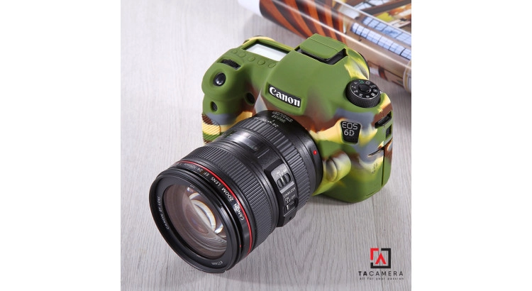 Vỏ cao su - Cover máy ảnh Canon 6 - màu Camo