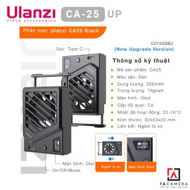 Quạt Tản Nhiệt Cho Máy Ảnh - Ulanzi CA25 - Mẫu Mới Nâng Cấp