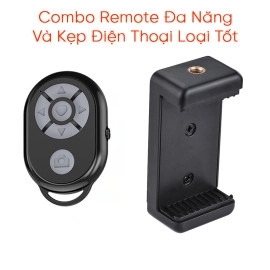 Combo Remote Đa Năng Và Kẹp Điện Thoại
