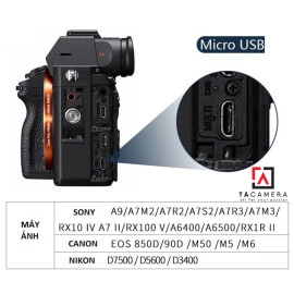 Dây Cáp USB 2.0 To Micro-B 5-Pin - Chụp Ảnh Flatlay Bằng Liveview - Màu Cam - Dài 5m - Right Angle