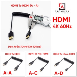 Dây Cáp HDMI To HDMI (A - A) 4K 60Hz Dây Xoắn..