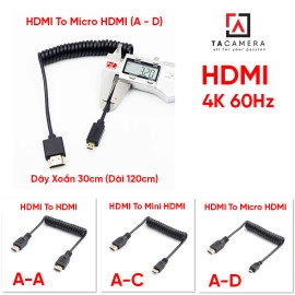  Dây Cáp HDMI To Micro HDMI (A - D) 4K 60Hz Dây Xo..