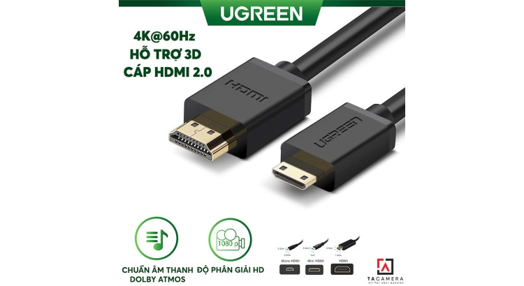 Dây Cáp Ugreen HDMI To Mini HDMI (A - C) 4K - 1.5m - 11167
