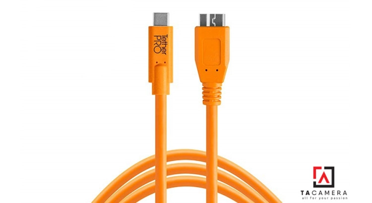 Dây TetherPro USB-C To 3.0 Micro-B - Màu Cam - Dài 4,6m