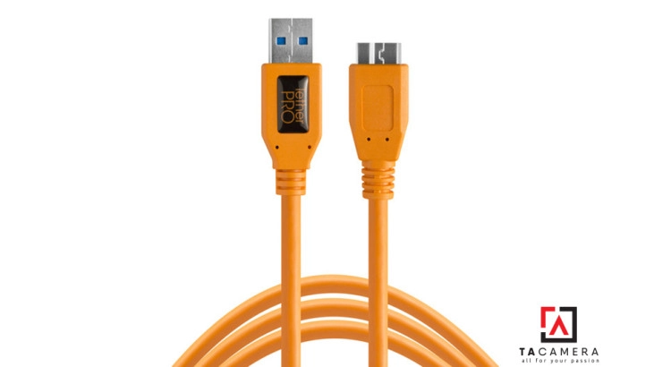 Dây TetherPro USB 3.0 To Micro-B - Kết Nối Máy Ảnh Và Máy Tính - Laptop - PC - Macbook - iMac - Màu Cam - Dài 4,6m