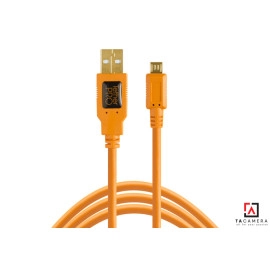 Dây TetherPro USB 2.0 A Male To Micro-B 5-Pin - Kết Nối Máy Ảnh Và Máy Tính - Laptop - PC - Macbook - iMac - Màu Cam - Dài 4,6m