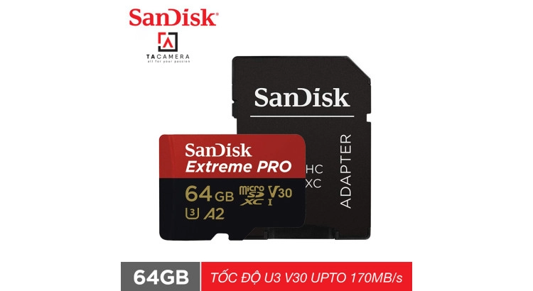 Thẻ Nhớ MicroSDXC TF SanDisk Extreme Pro V30 A2 64GB 200MB/s