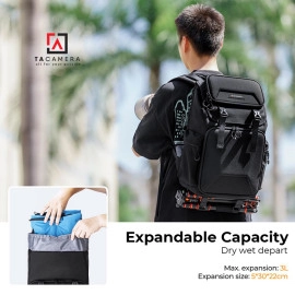 Balo Máy Ảnh Chống Va Đập KF KF13.098 V2 25L Đen