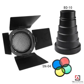 Combo Barndoor & Snoot Cho AD300 Pro / AD400 Pro - Godox BD-10 SN-04
