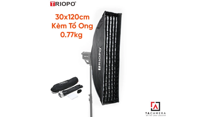 Softbox Thao Tác Nhanh Triopo 30x120cm - Kèm Tổ Ong