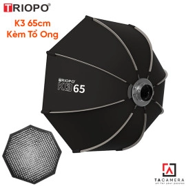 Softbox Bát Giác Thao Tác Nhanh Triopo K3-65 - 65cm Kèm Tổ Ong