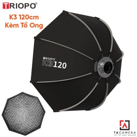 Softbox Bát Giác Thao Tác Nhanh Triopo K3-120 - 120cm Kèm Tổ Ong