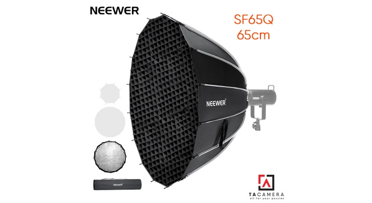 Bowen Mount Softbox Neewer Parabolic SF65Q Thao Tác Nhanh Kèm Tổ Ong - 65cm