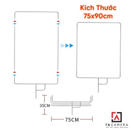 Khung Tản Sáng Tay Cờ Gấp Gọn 2 in 1 - 75x90cm + Khớp Grip Head