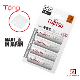 Bộ 4 Pin AA Fujitsu - Pin Trắng Nội Địa Nhật HR-3UTC (4B) 1900mAh - Tặng Hộp Pin