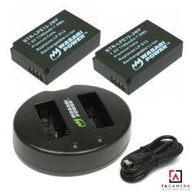 Pin - Sạc Đôi Wasabi Cổng USB Cho Canon LP-E12: EOS M10, M50, M100, EOS Rebel SL1, EOS 100D
