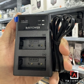 Sạc Đôi RAVPower Cho Fujifilm NP-W126S - Có Màn Hình - BH 15 Tháng