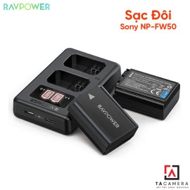Sạc Đôi RAVPower Cho Sony NP-FZ100 - BH 15 Tháng