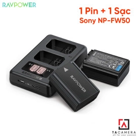 Bộ 1 Pin 1 Sạc Đôi RAVPower Cho Sony NP-FZ100 2000mAh
