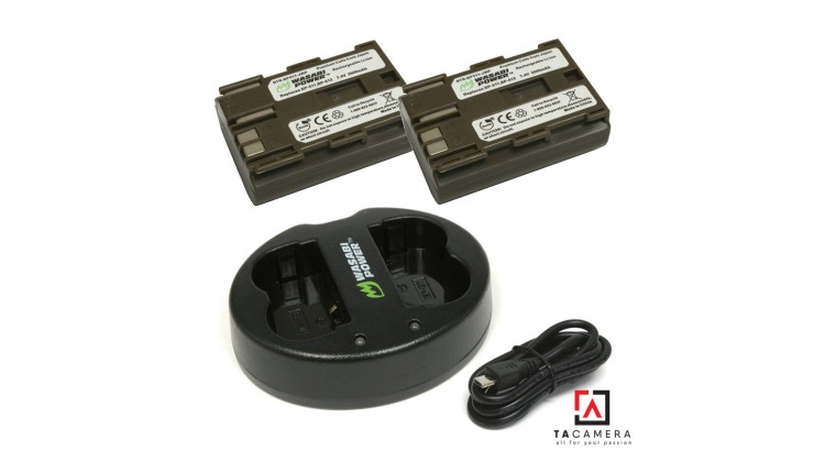 Pin - Sạc Đôi Wasabi Cổng USB Cho Canon BP-511: 5D, 20D, 30D, 40D, 50D...