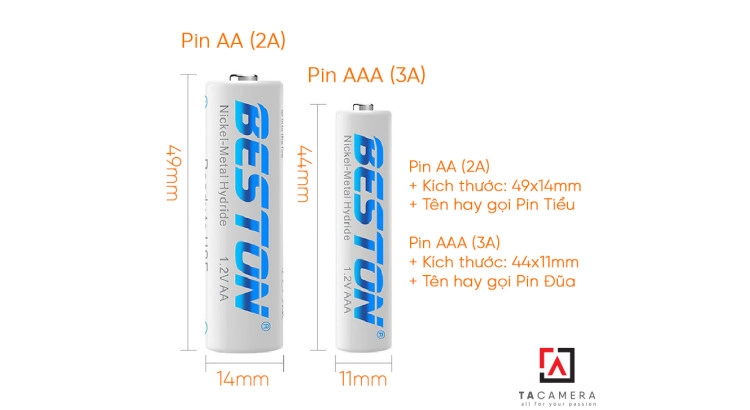 Pin Sạc Beston AA 1.2v 3300mAh - 2 Viên
