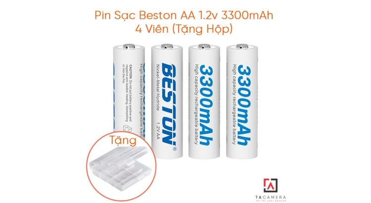 Pin Sạc Beston AA 1.2v 3300mAh - 4 Viên (Tặng Hộp)