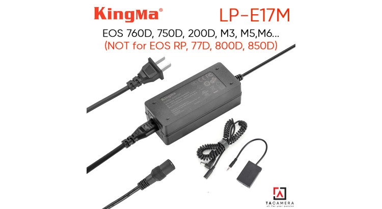 Pin Ảo - Dummy Battery KingMa Cho Canon LP-E17M + Adapter Dùng Nguồn Điện 220v