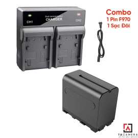 Combo 1 Sạc Đôi + 1 Pin For NP-F970 6600mAh Combo 1 Sạc Đôi + 1 Pin For NP-F970 6600mAh