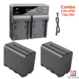 Combo 1 Sạc Đôi + 2 Pin For NP-F970 6600mAh