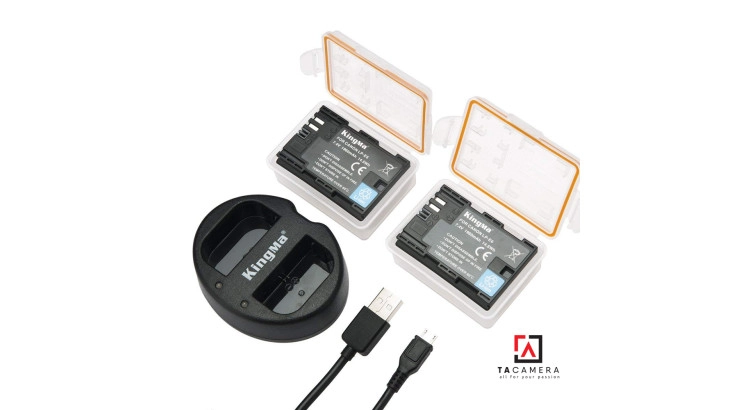 Pin - Sạc Đôi KingMa Cổng USB Cho Canon LP-E6 1960mAh