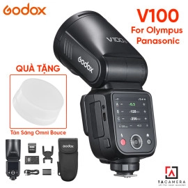 Đèn Flash Godox V100 O TTL Hss 1/8000 For Olympus Panasonic - Tặng Tản Sáng Omni Bouce