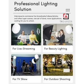Bộ Đèn LED TA27377M Hỗ Trợ Livestream - Chụp Ảnh - Quay Phim (LED Tolifo KW-300B Pro + Chân Inox 2,8m + Tản Sáng Parabolic 90cm Kèm Tổ Ong)