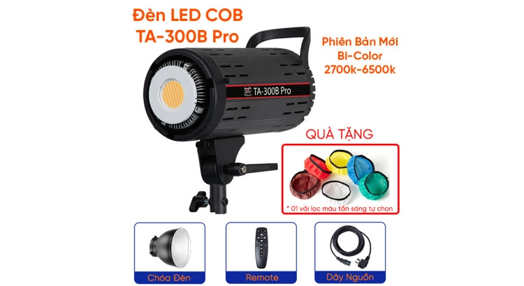 Đèn LED TA-300B Bi-Color Ngàm Bowen - Tặng Kèm Remote