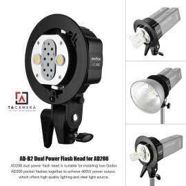 Adapter Godox AD-B2 Ngàm Bowens - Dùng 2 Đèn AD200 AD200Pro