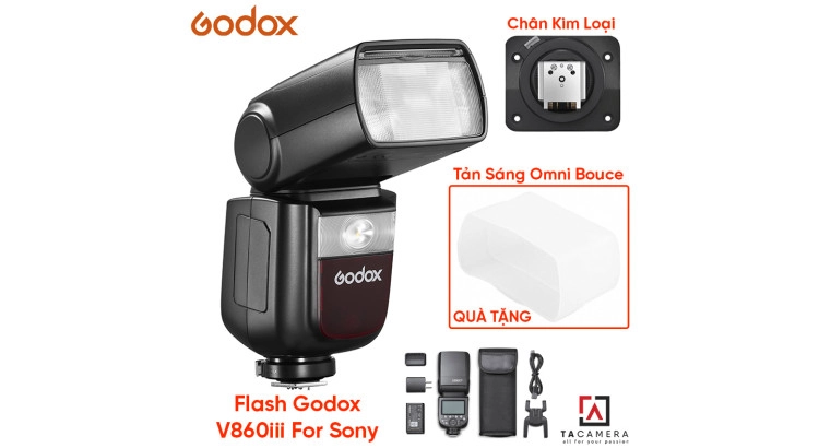 Đèn Flash Godox V860iii - TTL for Sony (Đời 3) - Tặng Tản Sáng Omni Bouce