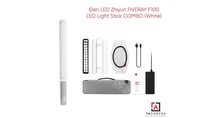 Đèn LED Zhiyun Fiveray F100 LED Light Stick - 100w - Combo -  White