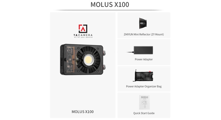Đèn LED Sáng Liên Tục Zhiyun Molus X100 Bản Đơn