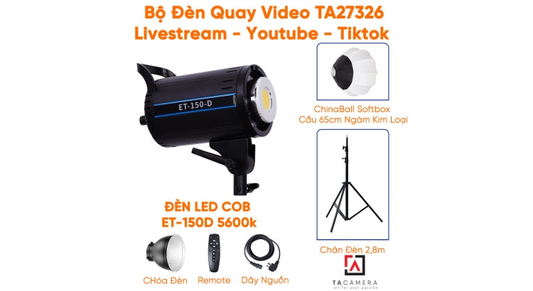 Bộ Đèn Quay Video - Livestream - Youtube - Tiktok TA27326 (LED ET-150D)