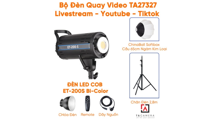 Bộ Đèn Quay Video - Livestream - Youtube - Tiktok TA27327 (LED ET-200S Bi-Color)