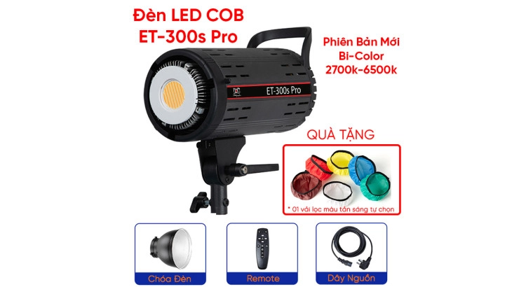 Đèn LED ET-300S Pro Bi-Color 2700-6500K New Version - Tặng Kèm Remote
